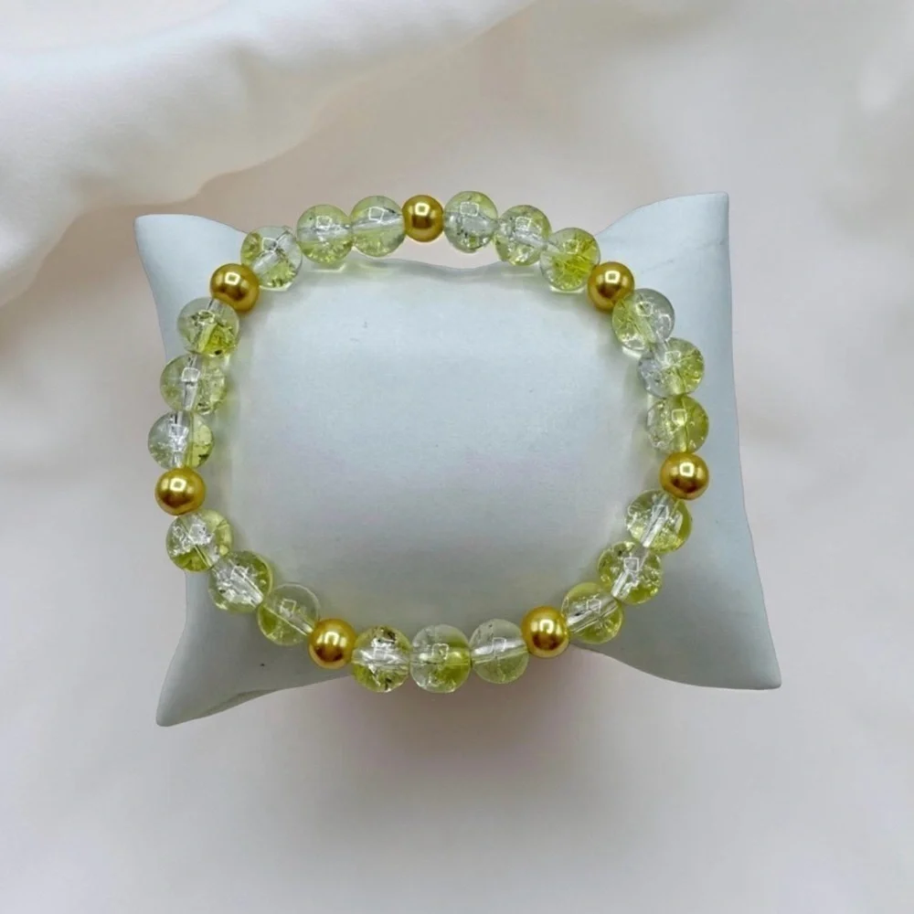 Gradient Glass Beaded Bracelet Style A Yellow